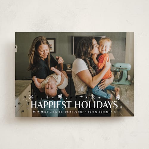 This is a alabaster new year photo cards with standard by Susan Asbill called effervescent printing on recycled smooth signature in standard