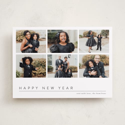 This is a snow new year photo cards with standard by Deynaaz Daraei called violet  printing on recycled smooth signature in standard