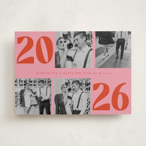 This is a candy new year photo cards with standard by Baumbirdy called bold newyear printing on recycled smooth signature in standard