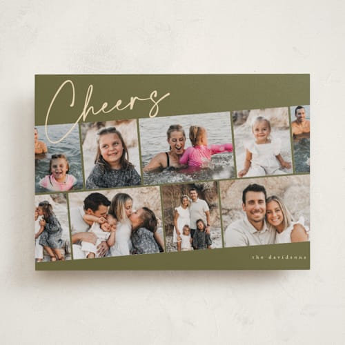 This is a moss new year photo cards with standard by Iveta Angelova called highlights printing on recycled smooth signature in standard