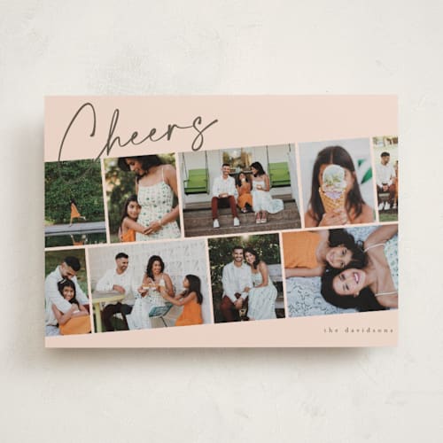 This is a blush new year photo cards with standard by Iveta Angelova called highlights printing on recycled smooth signature in standard