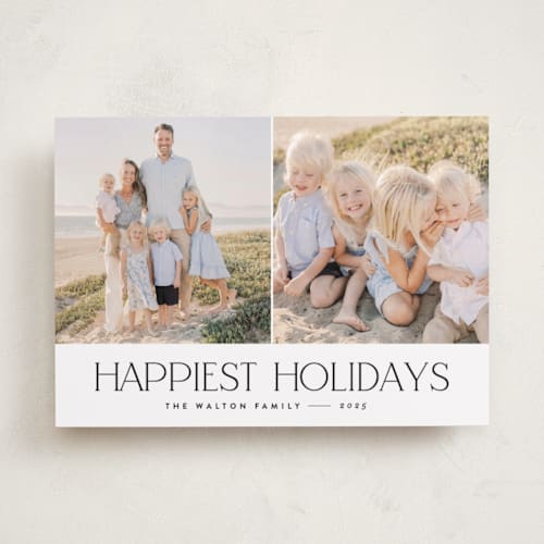 This is a charcoal holiday photo cards with standard by JoAnn Jinks called serif printing on recycled smooth signature in standard