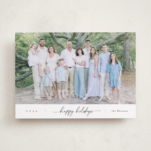 This is a winter holiday photo cards with standard by Christy Hy Lee called together printing on recycled smooth signature in standard