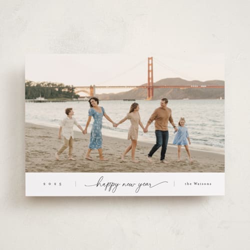 This is a winter holiday photo cards with standard by Christy Hy Lee called together printing on recycled smooth signature in standard