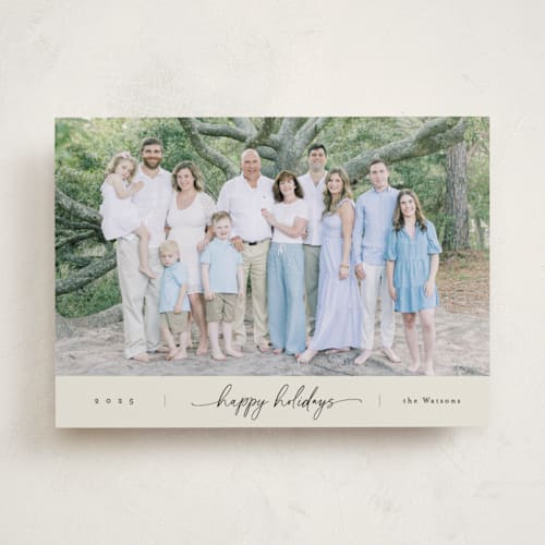 This is a cookie holiday photo cards with standard by Christy Hy Lee called together printing on recycled smooth signature in standard