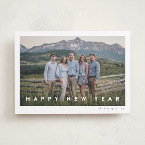 This is a snow holiday photo cards with standard by chocomocacino called palomino printing on recycled smooth signature in standard