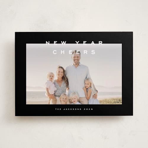 This is a midnight holiday photo cards with standard by Nicole Walsh called air printing on recycled smooth signature in standard