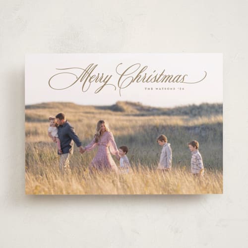 This is a sand holiday photo cards with standard by Christy Hy Lee called classically printing on recycled smooth signature in standard