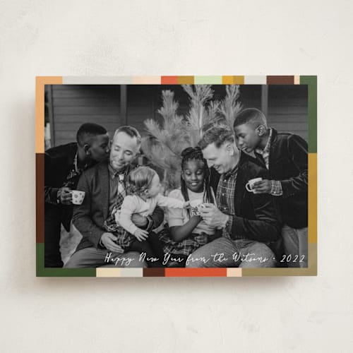 This is a bushwick holiday photo cards with standard by Claire called plaidish frame printing on recycled smooth signature in standard