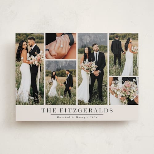 This is a ivory holiday photo cards with standard by Oma N. Ramkhelawan called mod collage printing on recycled smooth signature in standard
