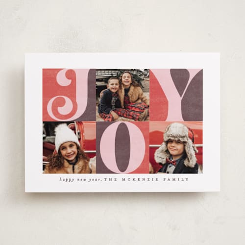 This is a sugar plum holiday photo cards with standard by Brooke Chandler called tripled joy printing on recycled smooth signature in standard