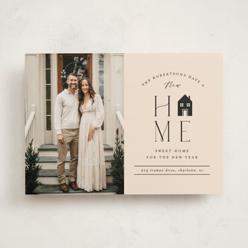 This is a ink holiday photo cards with standard by Mansi Verma called home sweet home printing on recycled smooth signature in standard