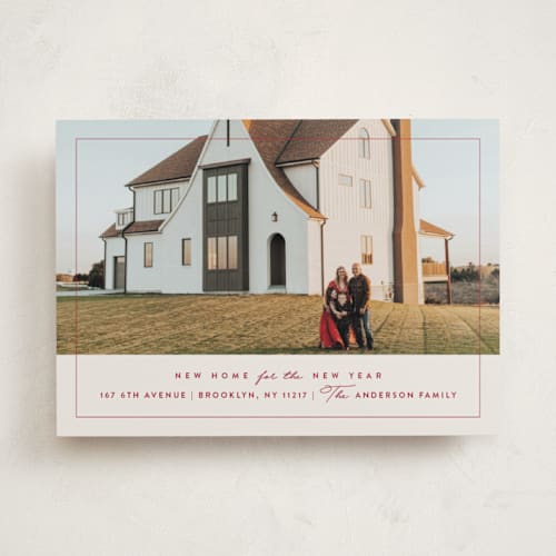 This is a candy cane holiday photo cards with standard by Julie Murray called home sweet home printing on recycled smooth signature in standard