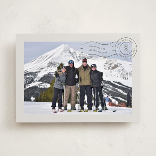 This is a moss holiday photo cards with standard by Amy Payne called vacation postcard printing on recycled smooth signature in standard