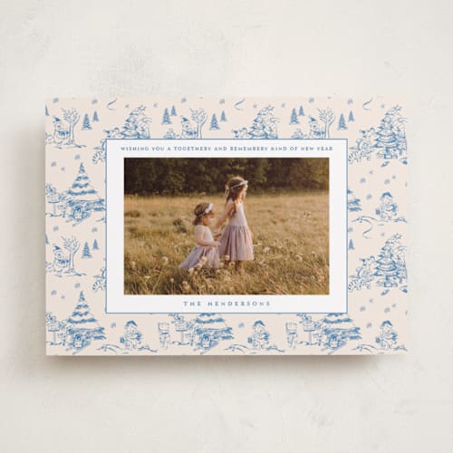 This is a frost holiday photo cards with standard by Teju Reval called disney's holiday pooh printing on recycled smooth signature in standard