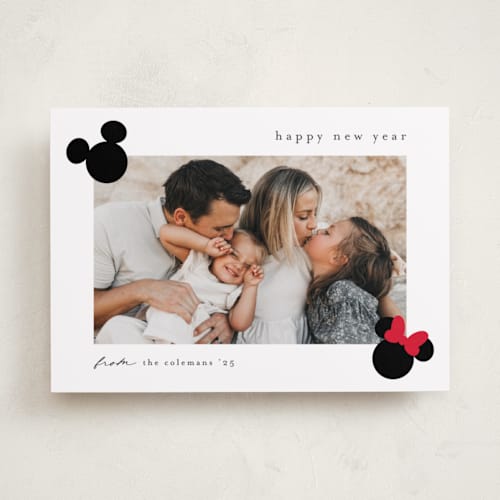 This is a cotton holiday photo cards with standard by Stacey Meacham called iconic printing on recycled smooth signature in standard