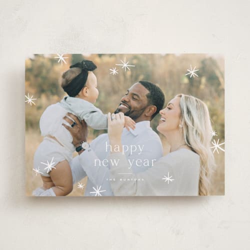 This is a snow holiday photo cards with standard by Wildfield Paper Co called twinkle! printing on recycled smooth signature in standard
