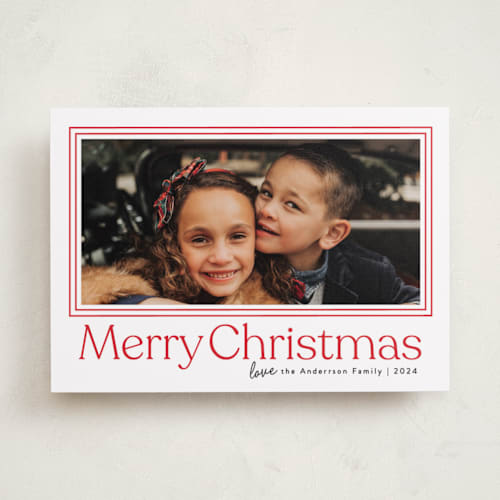 This is a berry holiday photo cards with standard by Ellis called classic berry printing on recycled smooth signature in standard