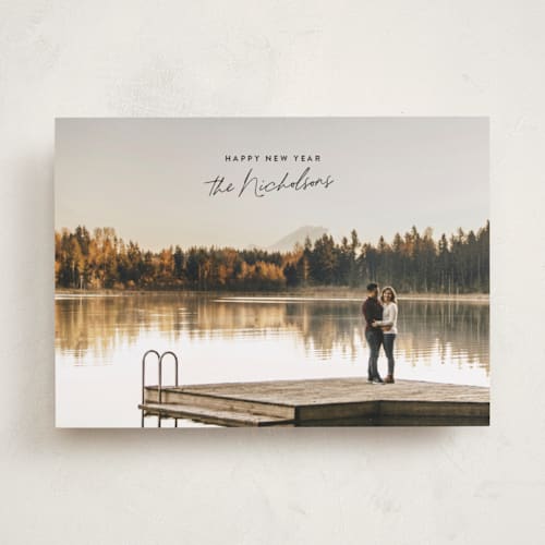 This is a coal holiday photo cards with standard by Jackie Crawford called minimal modern holiday printing on recycled smooth signature in standard