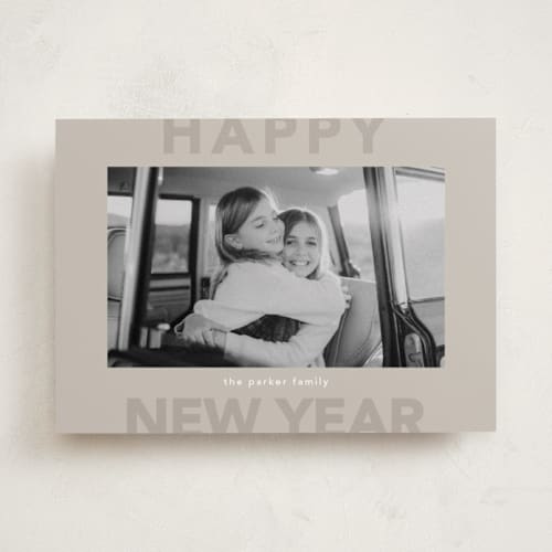 This is a sand holiday photo cards with standard by Kelly Watkins called festive printing on recycled smooth signature in standard