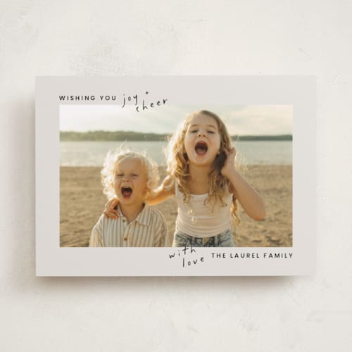This is a smoke holiday photo cards with standard by taylorVdesign called joyful printing on recycled smooth signature in standard