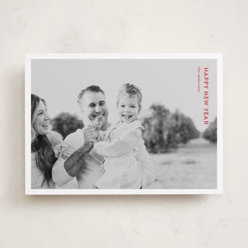 This is a berry holiday photo cards with standard by Wendy Chung called modern postcard printing on recycled smooth signature in standard