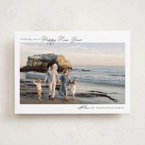 This is a snowflake holiday photo cards with standard by Chris Griffith called holiday fun printing on recycled smooth signature in standard