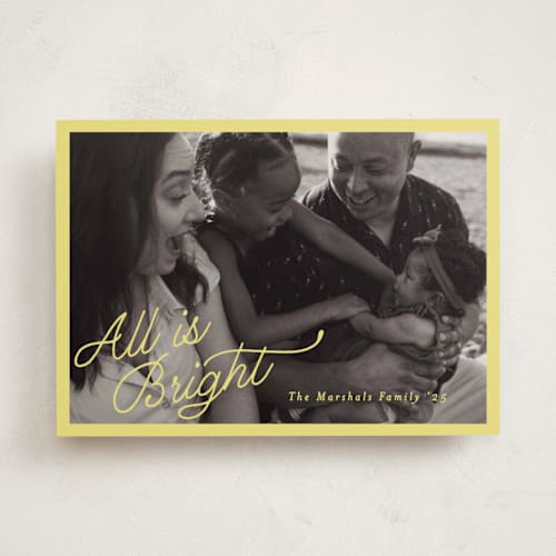 This is a shine star holiday photo cards with standard by Pati Cascino called all is bright! printing on recycled smooth signature in standard