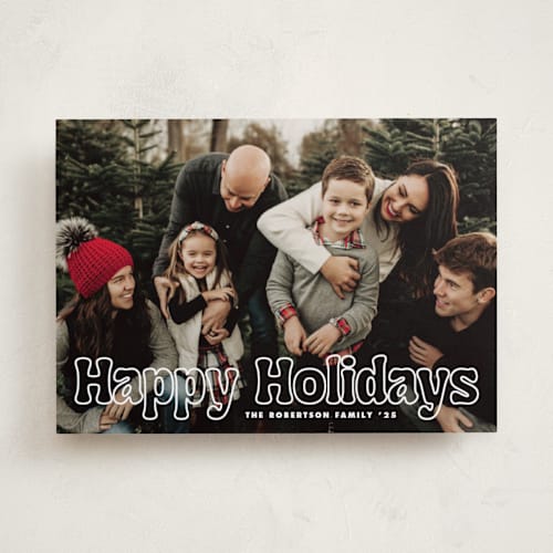 This is a starlight holiday photo cards with standard by Jessie Steury called outline printing on recycled smooth signature in standard