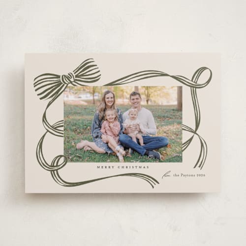 This is a evergreen holiday photo cards with standard by Carrie ONeal called neddy printing on recycled smooth signature in standard