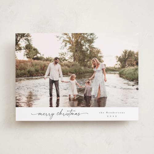 This is a snow holiday photo cards with standard by Christy Hy Lee called modernist printing on recycled smooth signature in standard