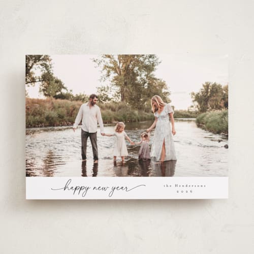 This is a snow holiday photo cards with standard by Christy Hy Lee called modernist printing on recycled smooth signature in standard