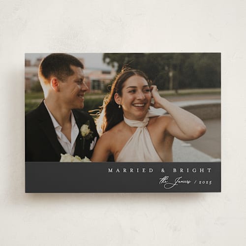 This is a noir holiday photo cards with standard by Nicole Walsh called classique printing on recycled smooth signature in standard