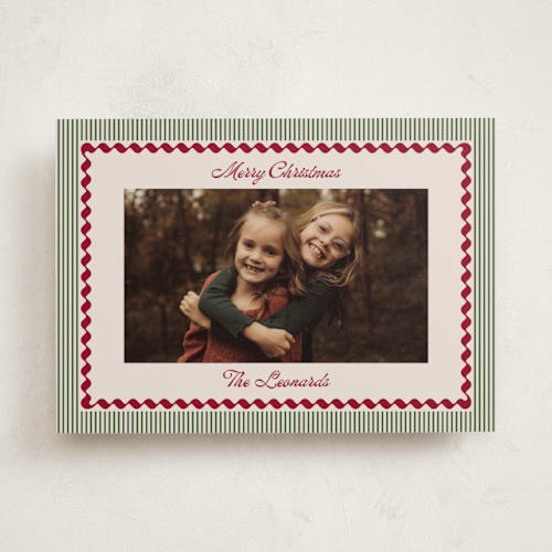 This is a holiday holiday photo cards with standard by Kelly Schmidt called vintage border printing on recycled smooth signature in standard