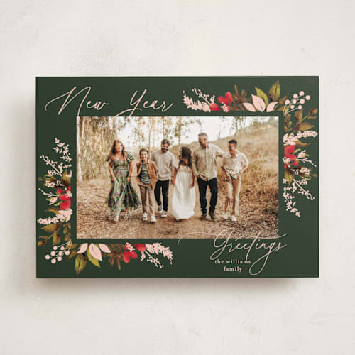This is a forest holiday photo cards with standard by Chris Griffith called a sparkle of holiday printing on recycled smooth signature in standard