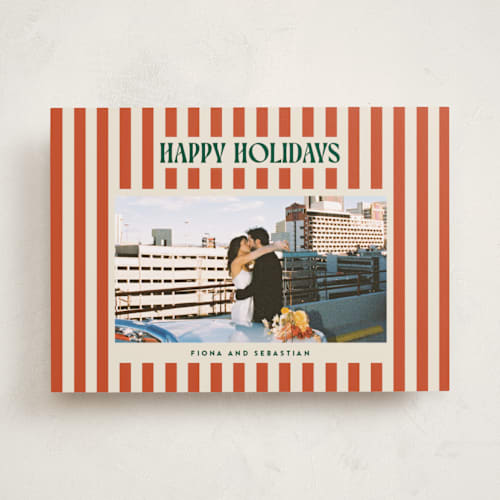 This is a mistletoe holiday photo cards with standard by Ekko Studio called bold & bright printing on recycled smooth signature in standard