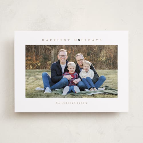 This is a snow holiday photo cards with standard by Angela Garrick called disney mickey mouse minimalist mickey printing on recycled smooth signature in standard