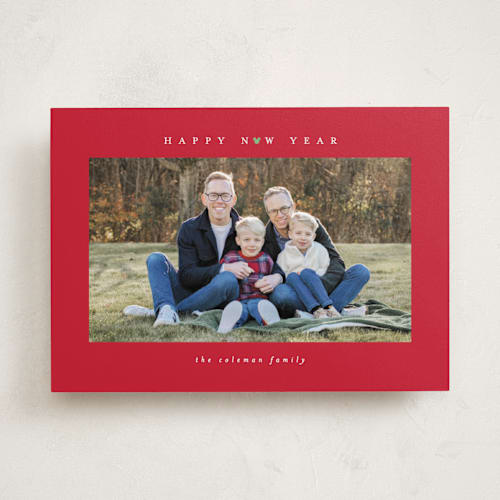 This is a santa holiday photo cards with standard by Angela Garrick called disney mickey mouse minimalist mickey printing on recycled smooth signature in standard