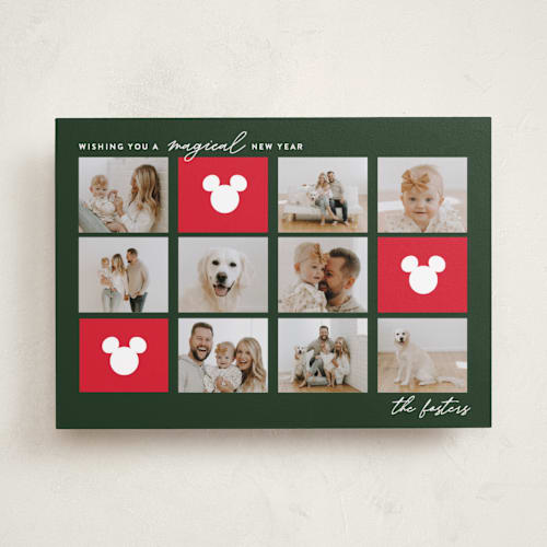 This is a fruitcake holiday photo cards with standard by Pixel and Hank called disney mickey magical memories printing on recycled smooth signature in standard