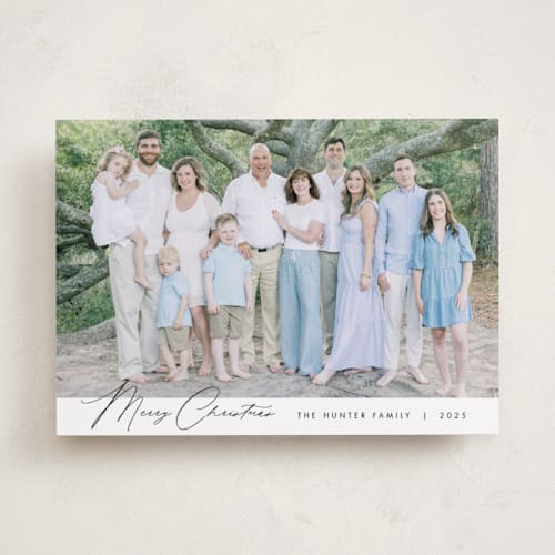 This is a snow holiday photo cards with standard by Nicoletta Savod called glamour printing on recycled smooth signature in standard