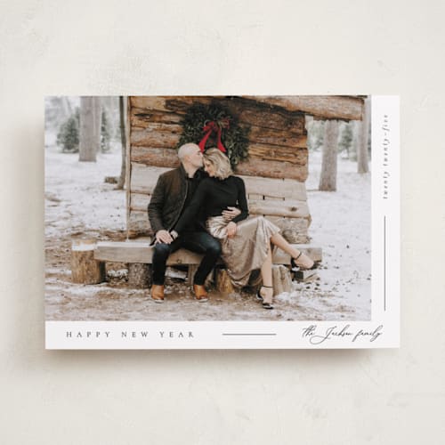 This is a snow holiday photo cards with standard by Nicole Walsh called side wrap printing on recycled smooth signature in standard