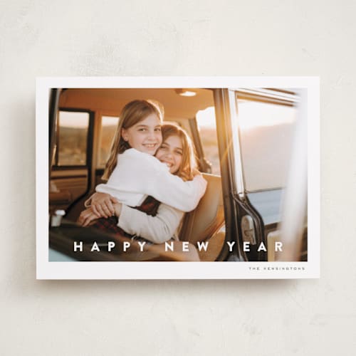 This is a snow holiday photo cards with standard by chocomocacino called madjarica printing on recycled smooth signature in standard