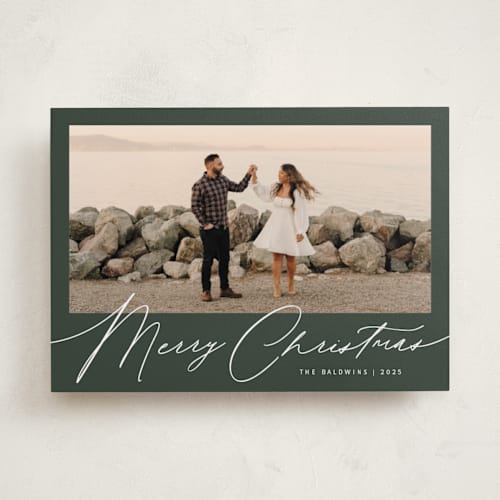 This is a spruce holiday photo cards with standard by Melanie Severin called simply charming printing on recycled smooth signature in standard
