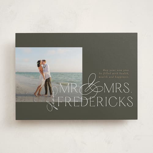 This is a olive holiday photo cards with standard by Orasie called holiday together printing on recycled smooth signature in standard