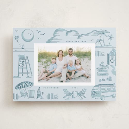 This is a ocean holiday photo cards with standard by Teju Reval called beach holiday printing on recycled smooth signature in standard