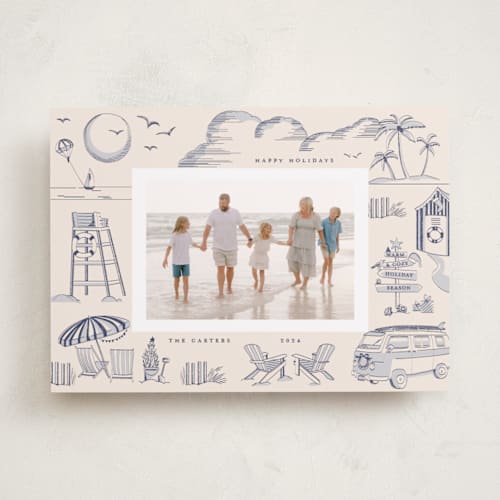This is a wintermint holiday photo cards with standard by Teju Reval called beach holiday printing on recycled smooth signature in standard