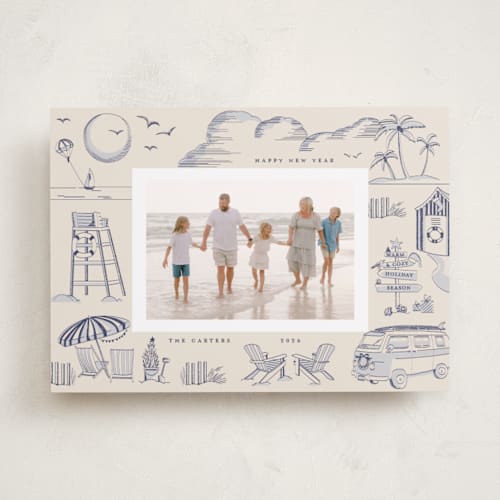 This is a wintermint holiday photo cards with standard by Teju Reval called beach holiday printing on recycled smooth signature in standard