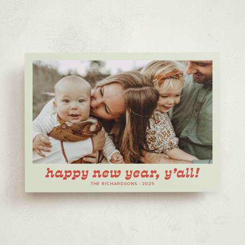 This is a succulent holiday photo cards with standard by Megan Davis called pecos printing on recycled smooth signature in standard