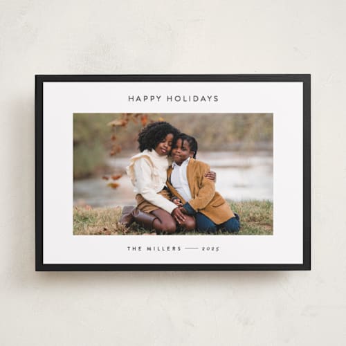This is a charcoal holiday photo cards with standard by JoAnn Jinks called border printing on recycled smooth signature in 5x7