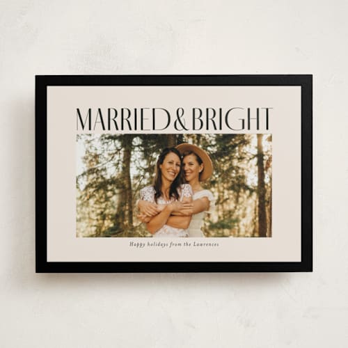 This is a ink holiday photo cards with standard by Ekko Studio called married & bright printing on recycled smooth signature in standard